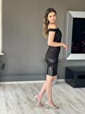 Yıldızlar Kadın Açık Omuz Pullu Abiye An38967 38967
