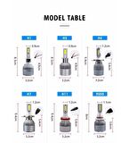 C6 Led Xenon 2 Adet H7 Led Xenon 36W 3800LM Led Zenon Beyaz Renk Işık Turbo Fanlı