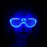 Mavi Led Işıklı Parti Gözlüğü - Neon 3 Modlu