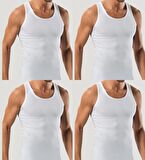 4 Adet Erkek Slim Fit Dar Kalıp Likralı Penye Sporcu Atleti(Rambo Atleti)