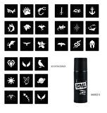 Minimal 27 Desen ve Spray Tattoo Geçici Sprey Dövme Seti