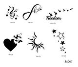 Sonsuz Kalpler Geçici Dövme Şablonu Seti Sadece Desen 