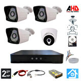 ARNA 1 İÇ 3 DIŞ 3.6 MM LENS 2MP 1080P 4 KAMERALI 250 GB HDD DAHİL GÜVENLİK SETİ - ST213250