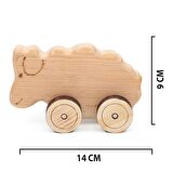Ahşap Oyuncak Tekerlekli Araba Hayvan Model-1