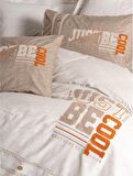 Cotton Box Mood Nakışlı Ranforce Çift Kişilik Nevresim Takımı Cool Kahve