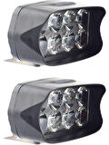 Motosiklet 12V 6500K 8 Led'ler Çift Yardımcı Sisli In Fark Lamba Süper Parlak