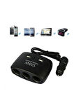 Enerji Soketi Çakmaklık Çoğaltıcı 3 Girişli Çift Usb'li 12v-24v 120w