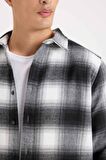 DeFacto Regular Fit Polo Yaka Kareli Flanel Uzun Kollu Gömlek D5835AX24AUBK81
