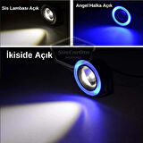 Ford Ka 1996-2008 Uyumlu Üniversal Mercekli Angel Sis Farı Metal Su Geçirmez 76 mm Buz Mavi Halkalı Gündüz Farı Angel Eyes 2 Adet