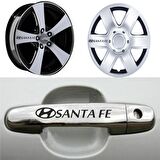 Santa Fe Kapı Kolu Jant Sticker (10 Adet) Etiket Yapıştırma Z163