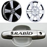 Rabid Kapı Kolu Jant Sticker (10 Adet) Etiket Yapıştırma Z149