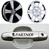 Partner Kapı Kolu Jant Sticker (10 Adet) Etiket Yapıştırma Z135