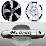 Loniq Kapı Kolu Jant Sticker (10 Adet) Etiket Yapıştırma Z115