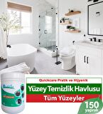 QUICKCARE Dezenfektanlı Yüzey Temizlik Havlusu 150 Yaprak, Kova Mendil Aloe Vera Kokulu