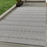 Modern Desenli Sisal Halı Gri Renk Salon Halısı Oturma Odası Halısı Yolluk Mutfak Halısı