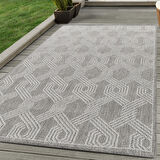 Modern Desenli Sisal Halı Gri Renk Salon Halısı Oturma Odası Halısı Yolluk Mutfak Halısı