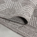Modern Desenli Sisal Halı Gri Renk Salon Halısı Oturma Odası Halısı Yolluk Mutfak Halısı