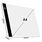 Monozone  A4 Led Işıklı(3 Seviye) Çizim Kopyalama Animasyon Portre Dövme Grafik Çizim Tableti