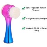 Çift İşlevli Renkli Cilt Yüz Temizleme Fırçası Peeling Masaj Etkili Gözenek Temizleyici Alet