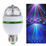 Renkli Led Döner Başlıklı Disko Topu Ampul Gece Lambası Disco Lamp