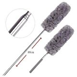 140 Cm Teleskopik Uzatılabilir Mikrofiber Yumuşak Başlıklı Gri Toz Alma Fırçası  Toz Püskülü