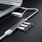 4 Port'lu Bağlantı İstasyonu Ultra İnce Usb Bölücü Type-c Tipi Çoklu Arayüz Adaptörü Multi Usb Çoklayıcı