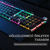 TechTic Aula F2088 Mekanik Klavye Makro Tuşlu Rgb Oyun Klavyesi Mavi Switch Gökkuşağı Aydınlatmalı