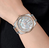 ESSENCE DUAL TİME FONKSİYONLU ROSE ÇELİK 3 ATM SU GEÇİRMEZ 38MM KADIN KOL SAATİ