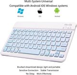 Vorcom QuartzPro 10.1" Uyumlu Kablosuz Bluetooth Şarj Edilebilir Mini Q Klavye - Mavi