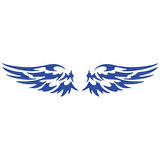 Çift Kanat Oto Logo Sticker  17x17 Cm Mavi