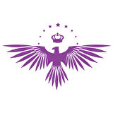 Yıldızlı Kartal  Oto Sticker17x17 Cm Mor