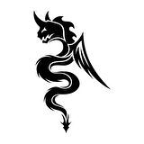 Ejderha Sticker 17x17 Cm Siyah
