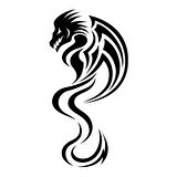 Ejderha Sticker 17x17 Cm Siyah