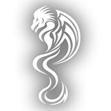 Ejderha Sticker 17x17 Cm Beyaz