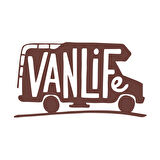 Vanlife Sticker 17x17 Cm Kahverengi