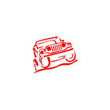 Jeep Offroad Sticker 17x17 Cm Kırmızı