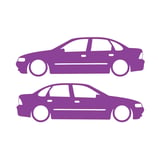 Basık Opel Vectra Sticker 17x17 Cm Mor