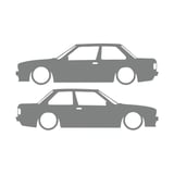 Basık Bmw E30 Sticker 17x17 Cm Gri