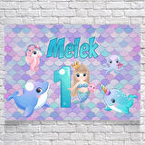 Deniz Kızı Temalı Doğum Günü Afişi 70X100 cm