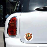 Kükreyen Ayı Sticker 10x10 cm Renkli Sticker