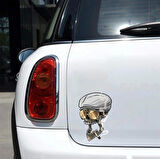 Sigara içen iskelet Sticker 10x10 cmRenkli Sticker