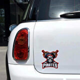 Korsan Kurukafa Sticker 10x10 cmRenkli Sticker