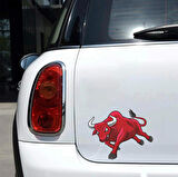 Kızgın Boğa 2 Sticker 10x10 cmRenkli Sticker