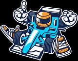 Dans Eden Araba Sticker 10x10 cmRenkli Sticker