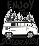 Dağ ve Karavan Sticker 10x10 cmRenkli Sticker