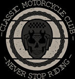 Claassic Motorcycle Club Sticker 10x10 cmRenkli Sticker