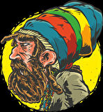 Hippi Sticker 10x10 cmRenkli Sticker