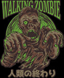 Walking Zombie Sticker 10x10 cmRenkli Sticker