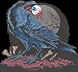 Karga ve Orman Sticker 10x10 cmRenkli Sticker