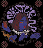 Büyücü Kadın Sticker 10x10 cmRenkli Sticker